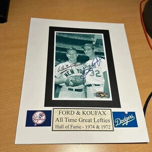 Dodgers Yankees, Sandy Koufax whitey ford signed